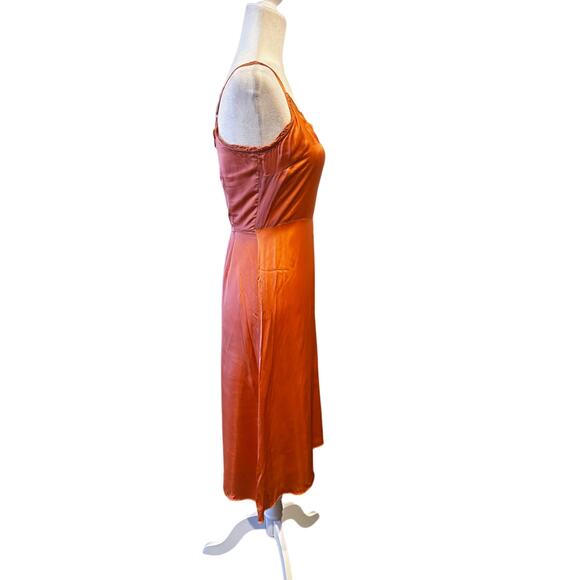 WILFRED Rust Orange Cupro Slip Dress Size 2 - Picture 4 of 7